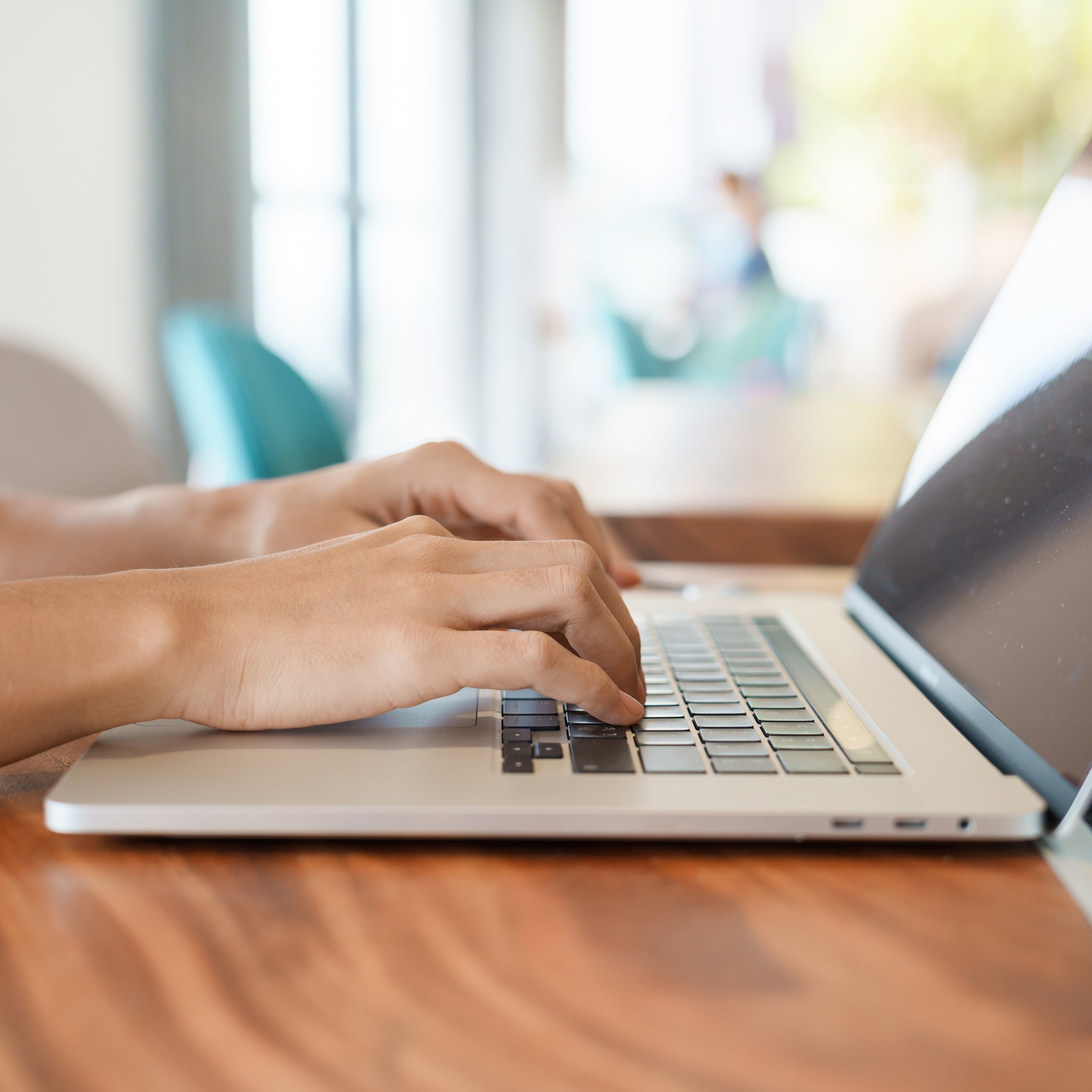 woman using laptop